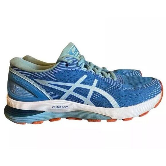ASICS Womens‎ Gel-Nimbus 21 Blue Coral SkyLight FlyteFoam Running Shoes Size 9.5 - Picture 3 of 11